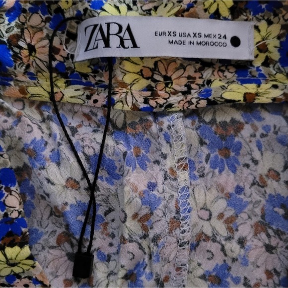 Zara Blue & Yellow Mini Daisy Button Front Slit Maxi Skirt - Picture 11 of 12